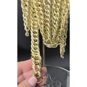 Two Vintage (50cm) Chunky Gold Tone Chains Link Necklace Jewelry Making DIY